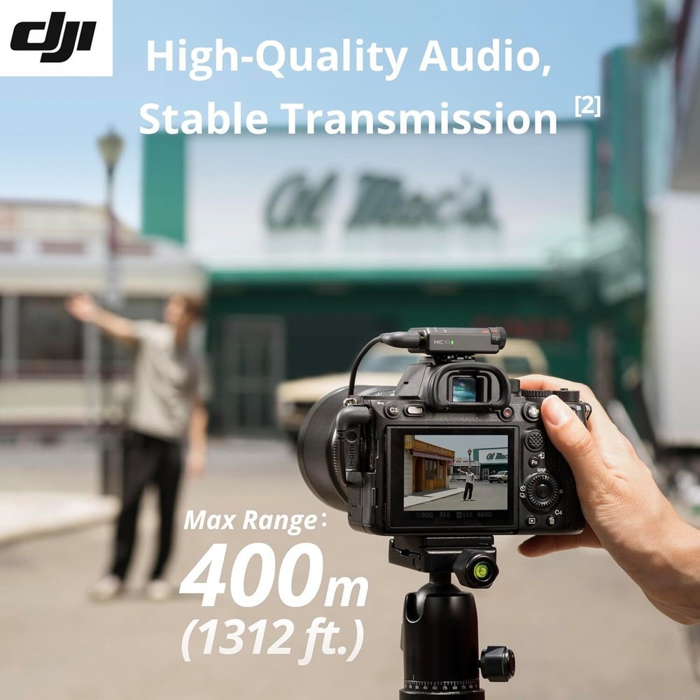 DJI Mic Mini (2 TX + 1 RX + Charging Case) Wireless Microphone for iPhone/Camera