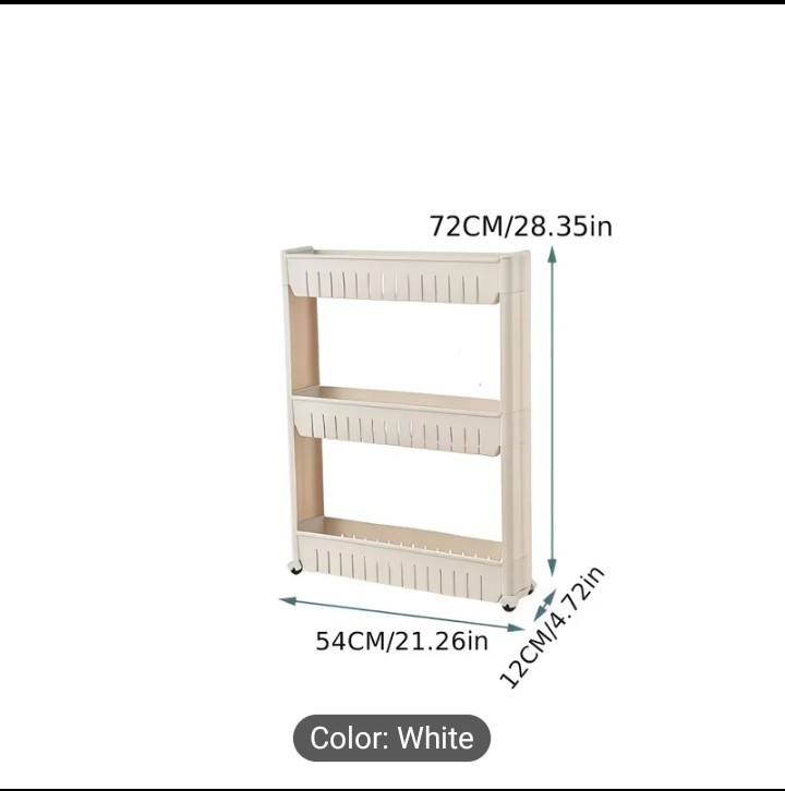 Laundry Room Storage Rack, Mobile Shelf Unit Storage Rack, With 3 Large