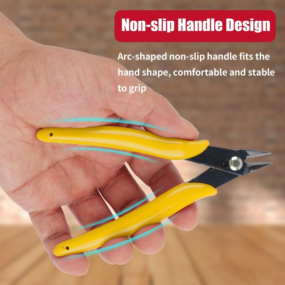 2 Pack Micro Wire Cutters, 5 Inches Flush Cutters Pliers, Diagonal Side Cutt...