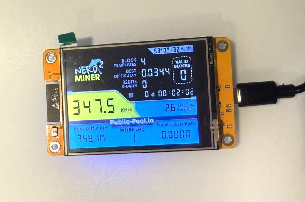 Solo Bitcoin NerdMiner V2! Lottery Miner | USA | Crypto Miner | Upgraded