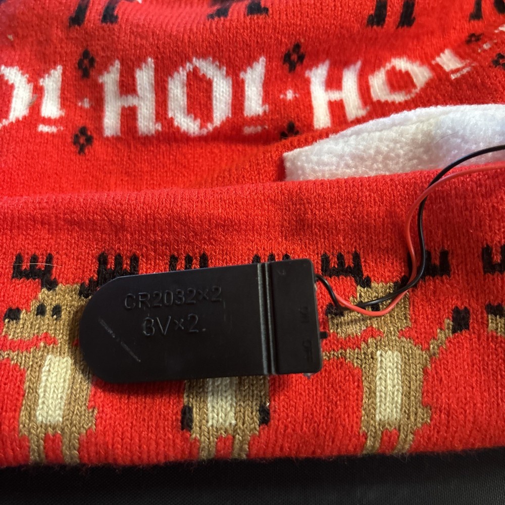 Light Up Christmas Hat - With Ho! Ho! On It