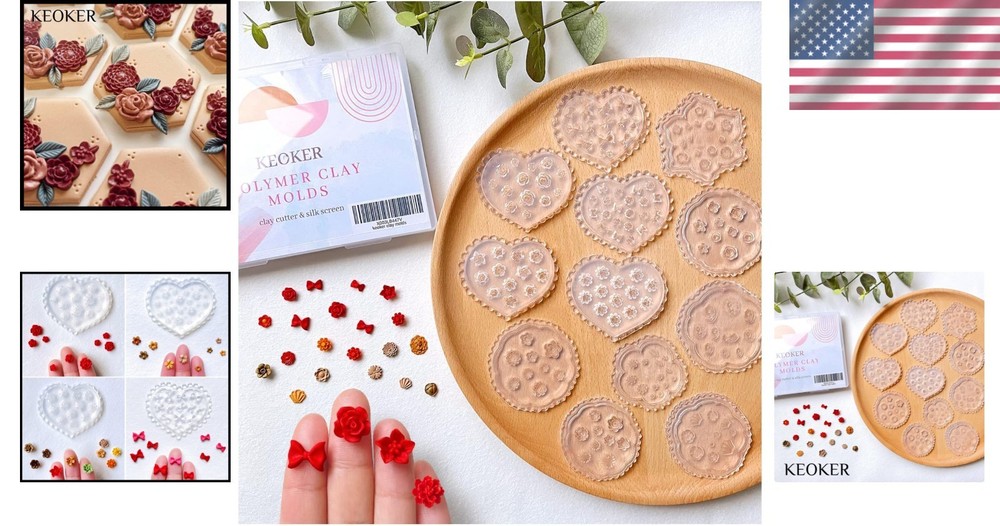 12-Pc Flower Polymer Clay Molds Set