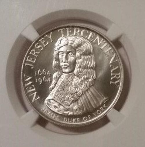 1963 Heraldic Art So-Called 50 Cents Silver Medal New Jersey MS68 NGC