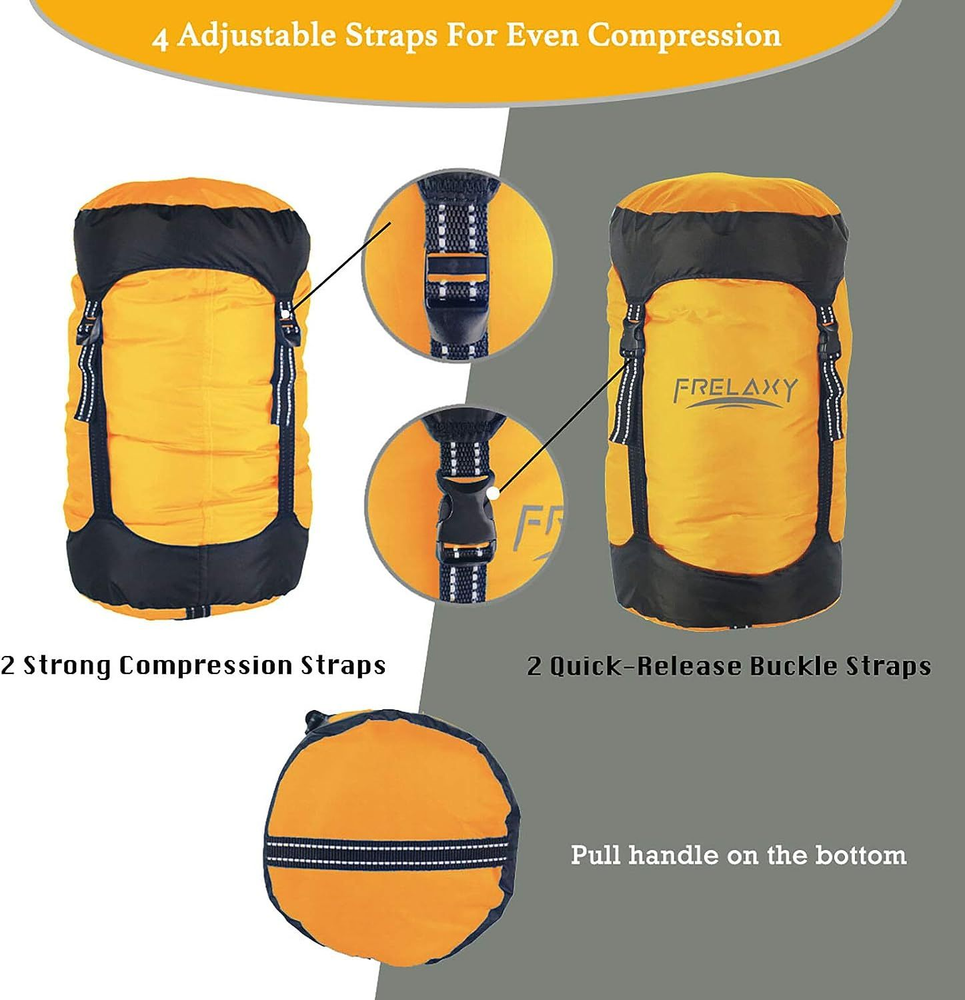 Frelaxy Compression Sack, 40% More Storage! Medium, Orange