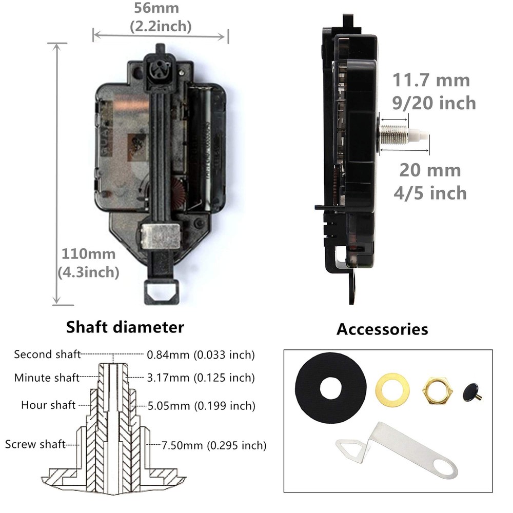 Original Youngtown 12888 Pendulum Type Movement Step Clock Accessory Quartz ...
