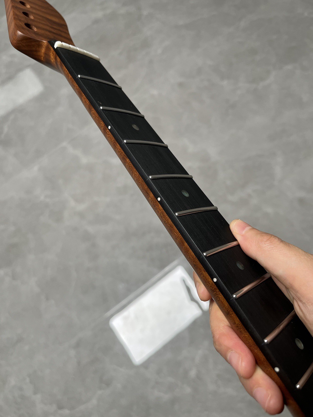 AAAAA NEW Stainless Ebony 22fret Satin Roasted Flame Maple electric guitar neck