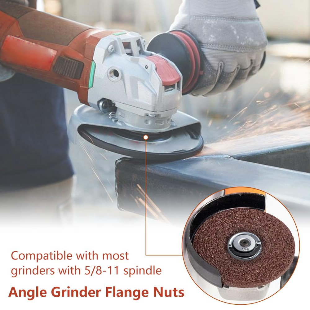 2Pcs Angle Grinder Flange Nuts with 5/8-11 Inch Thread Quick Change Grinder Fla