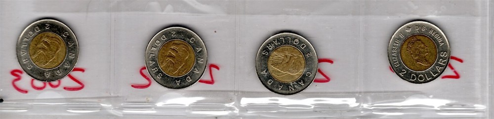 1996-2015 CANADA TWO $ COINS 18 DIFFERENT MOST HIGH CONDITION