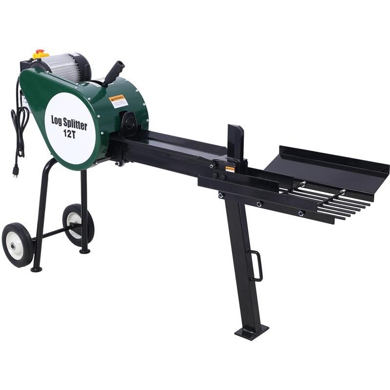 Double Flywheel Electric Log Splitter 12Ton Hotizontal 2HP16A Splitting Machine
