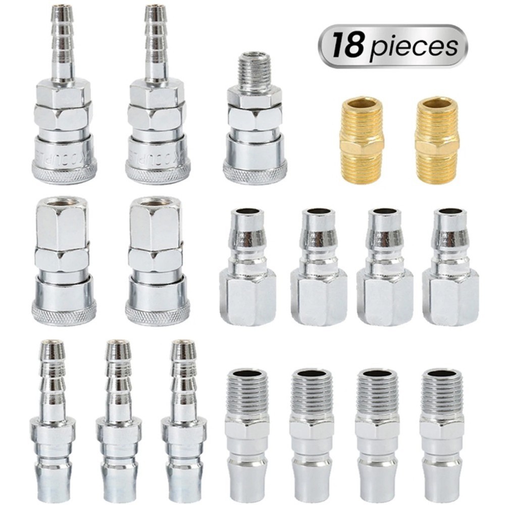 Precision Engineered Air Hose Fittings for Mechanical Applications 18Pc Pack