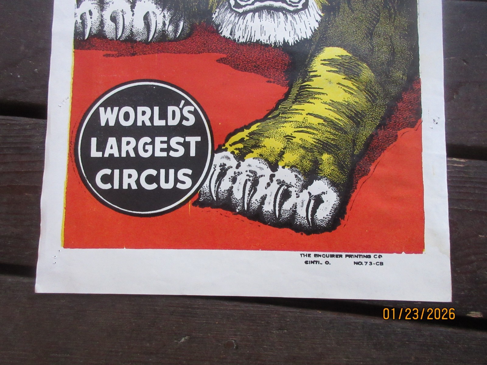 Vintage Clyde Beatty Cole Brothers Circus Poster World's Largest Circus Lion