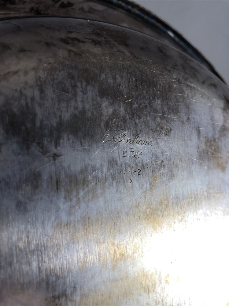 Gorham Silverplate Covered Serving Dish With Long Wood Handle