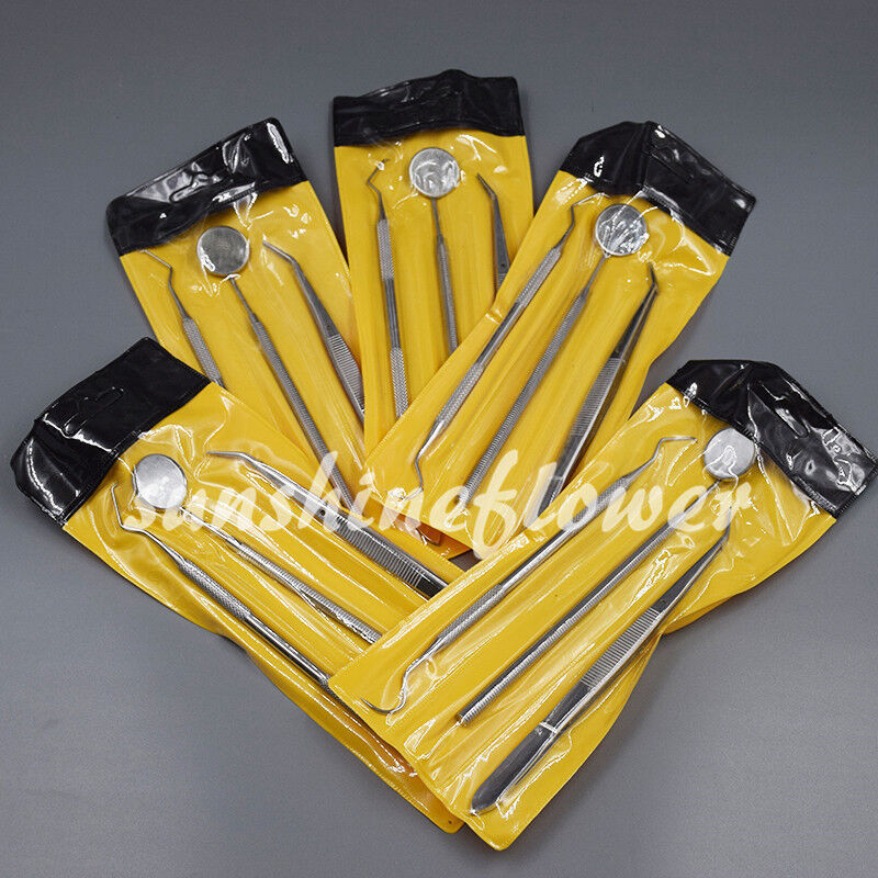 3 Pcs/Set Dental Instruments Basic Set Mouth Mirror Explorer #4 Cotton Plain