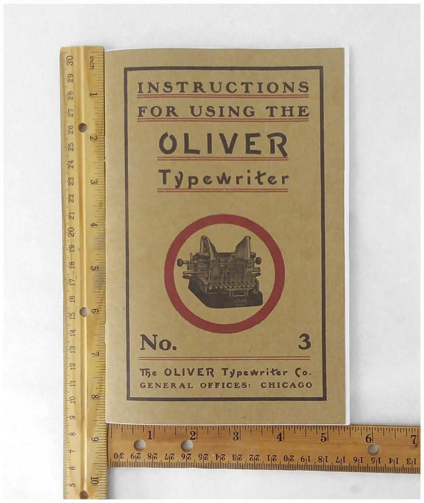 Oliver 3 Typewriter User Manual Instruction Owner's Guide Booklet Number Three