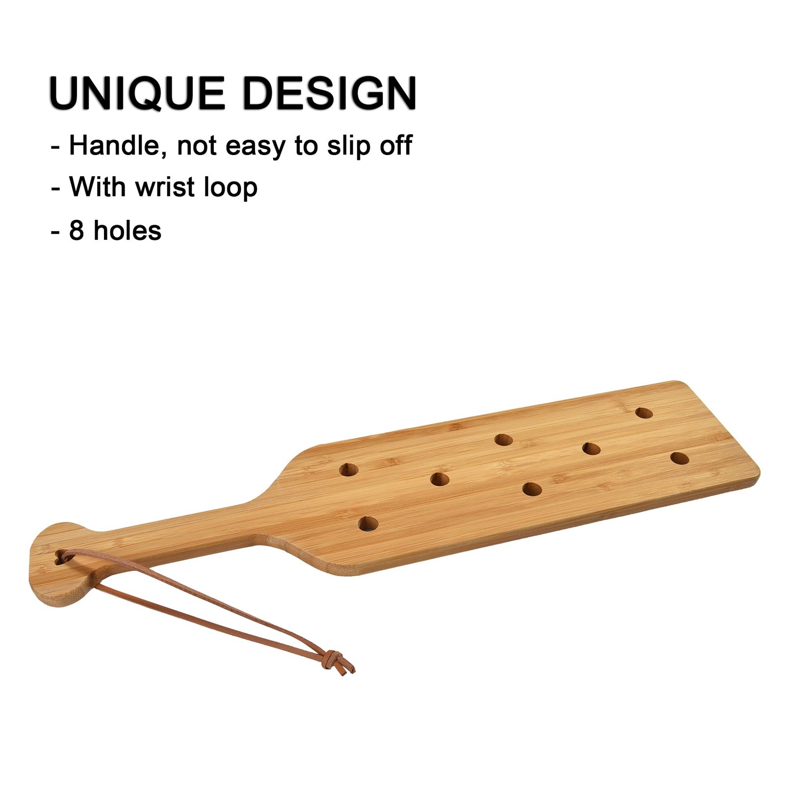 17 Inch Large Bamboo Wood Paddle Wooden Paddle with Airflow Holes