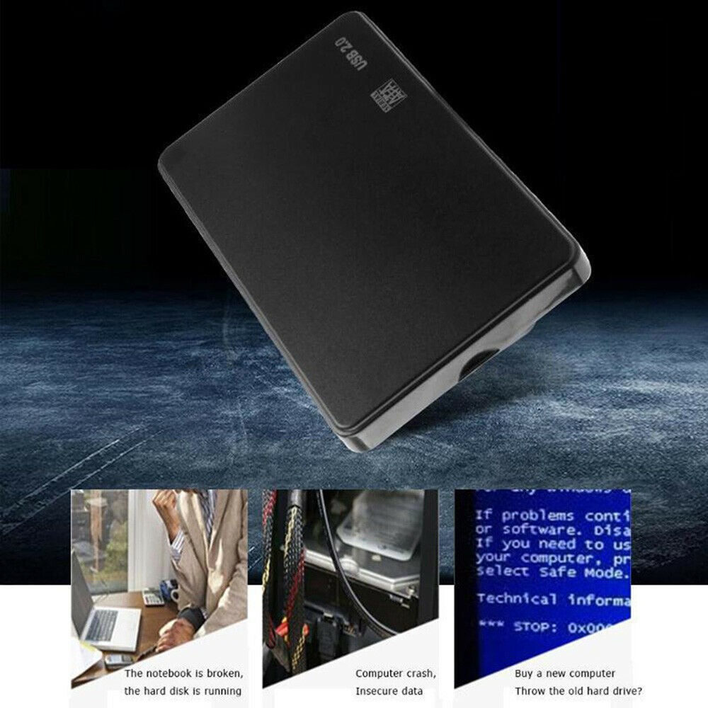 Portable External Hard Drive Case SATA USB 3.0 Storage Device Computer Laptop e