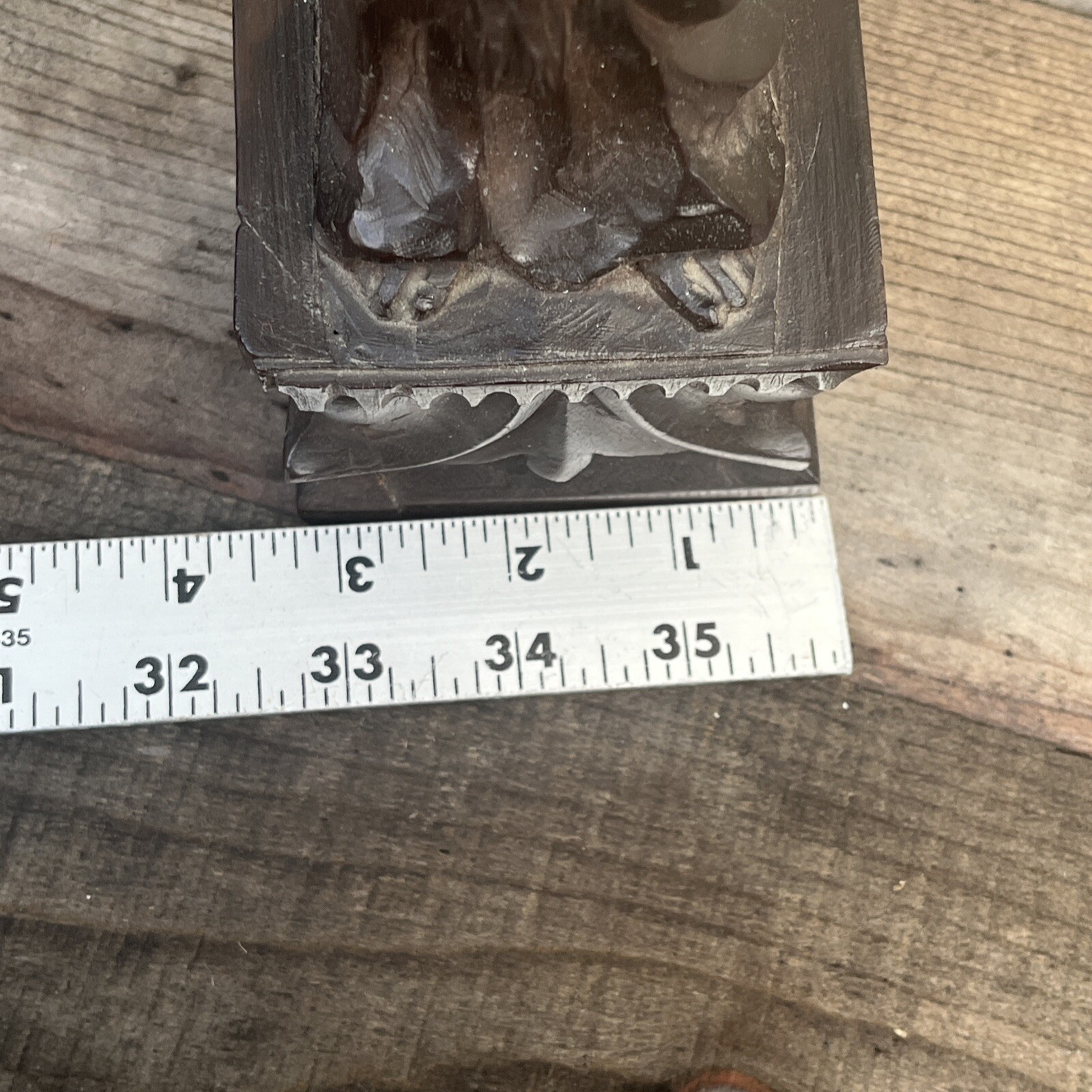 Vintage Saint Dominic Statue Hand Carved Mexico Monterrey Artist Signed 20”