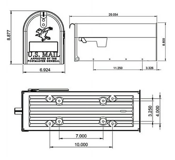 New- Gibraltar Mailboxes Classic Medium, Steel, Post Mount Mailbox, BlackOpens