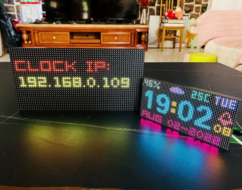 Digital Clock LED Matrix Clock Weather Station Wall clock Cool gift