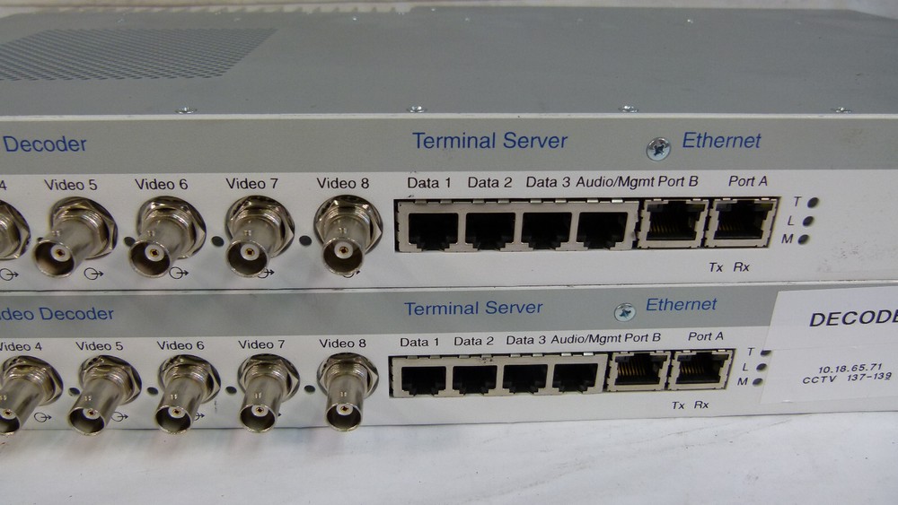 Lot of 2 - Teleste D8C0-FTR-X-D1 Video Processor MPEG-4 Easi MPX Video Decoder