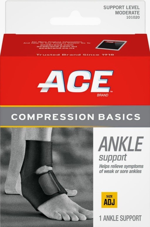 ACE Sport Basics Adjustable Ankle Brace; Moderate support. New without box