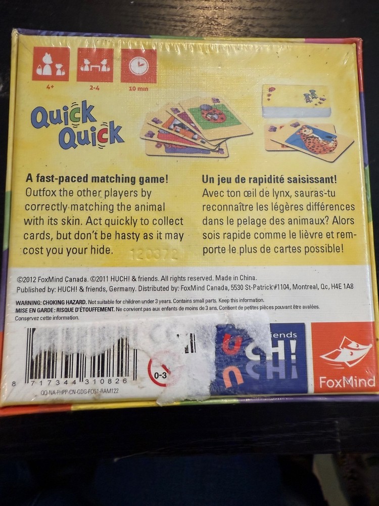 Quick-quick Board Games by FoxMind Ages 4