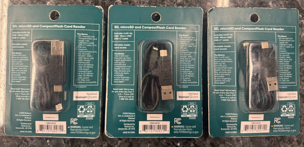 ON SALE Onn SD, microSD & CompactFlash Card Reader (100014070) - BUNDLE DEAL !!