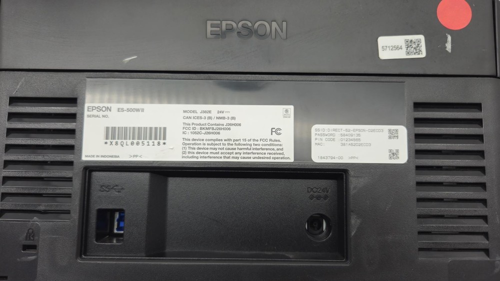 Epson WorkForce ES-500W II Wireless Duplex Document Scanner – Scanner Only