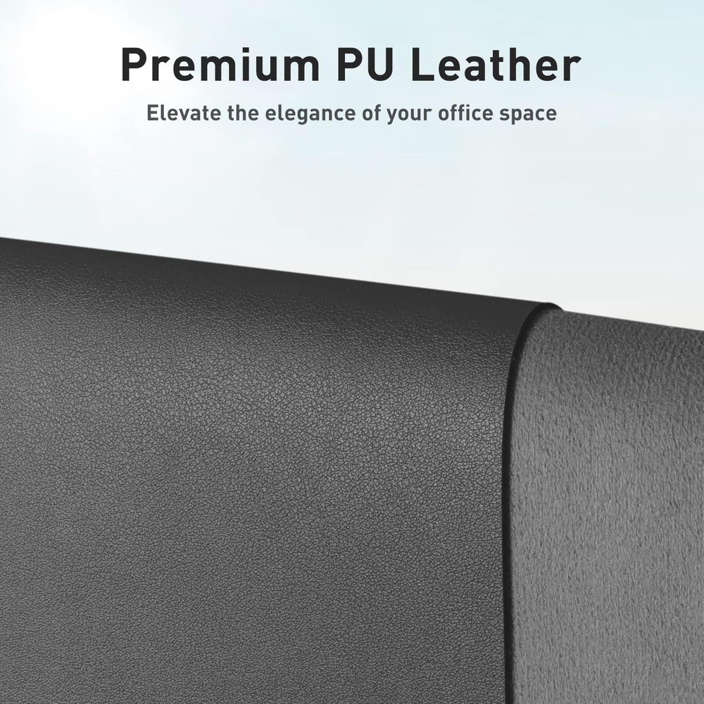 Aothia Leather Desk Pad Protector, Mouse Pad, Office 36" x 17", Gray