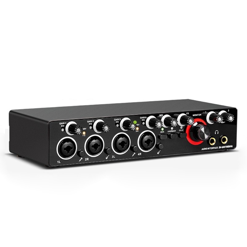 Four Channels Interface Sound Card for Studio Recording Mixer