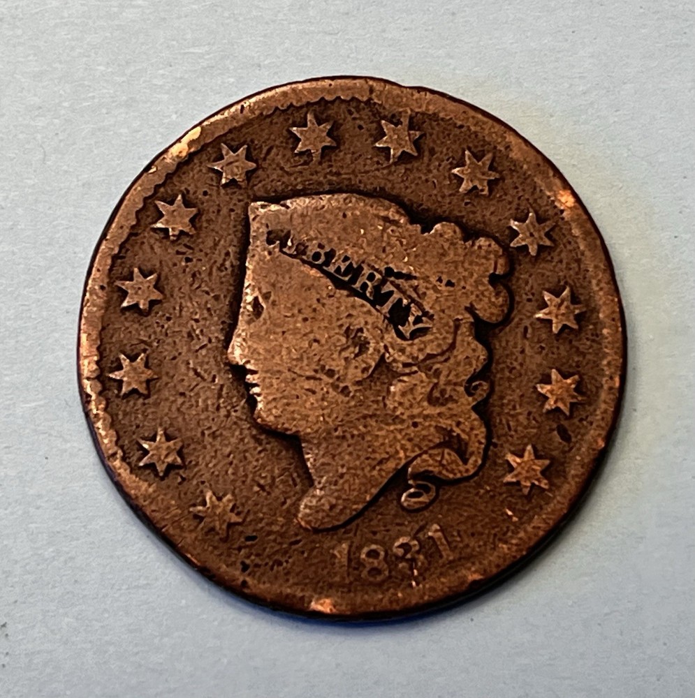 1831 Matron Head Large Cent, Medium Letters