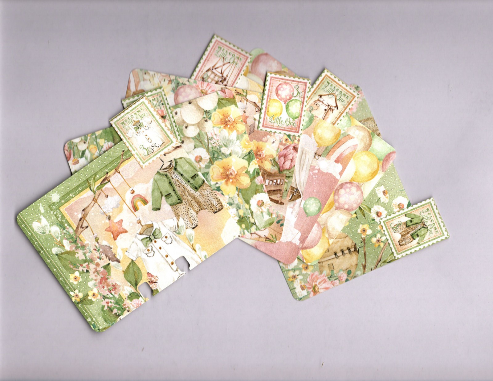 Graphic45 LITTLE ONE #2 (6pk) MEMORYDEX/ROLODEX CARDS Double-Sided HANDMADE