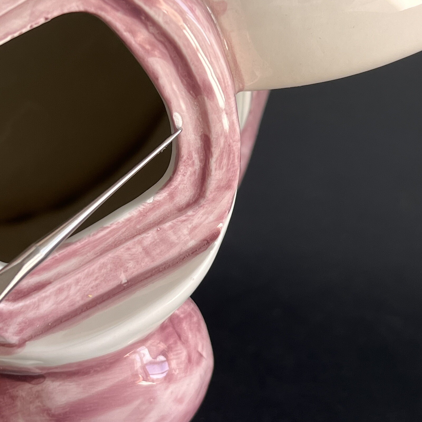 Otagiri Handpainted Ceramic Gardening Bunny Teapot 10” Cottagecore