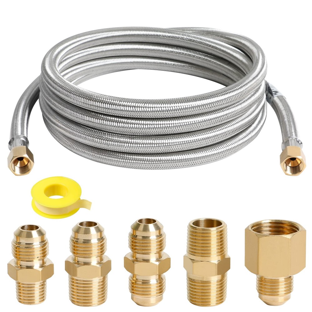 ATKKE 10FT High Pressure Propane Extension Hose with Conversion Couplings Kit...