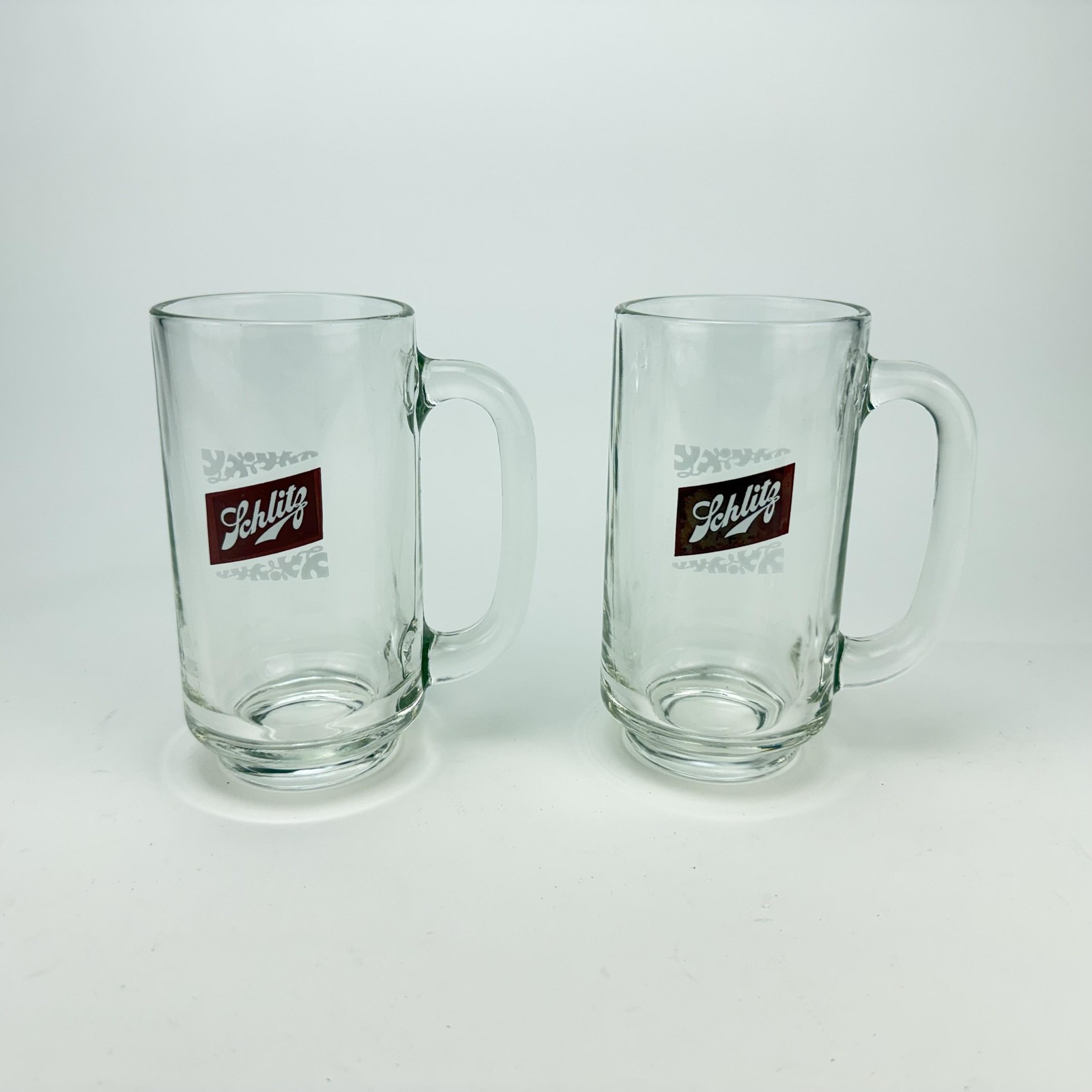 Vintage Schlitz Beer Glasses Mugs Goblets Set of 7 Barware Advertising Lot