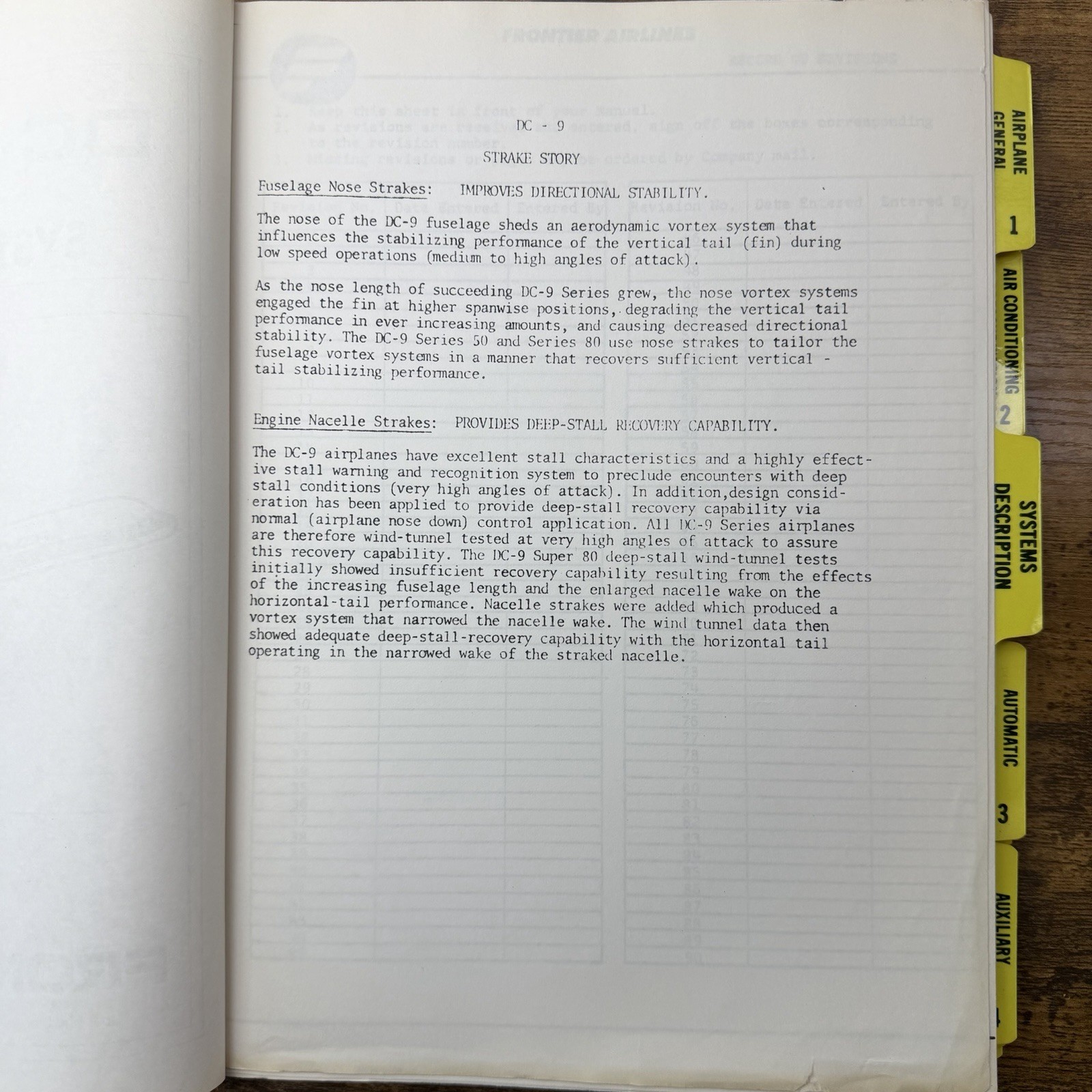 1982 Frontier Airlines DC-9 Super 80 (MD-80) Systems Manual