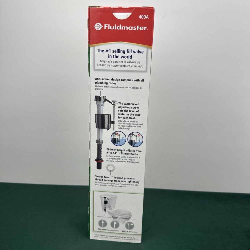 Fluidmaster Adjustable Antisphon Toilet Tank Fill Valve 400A