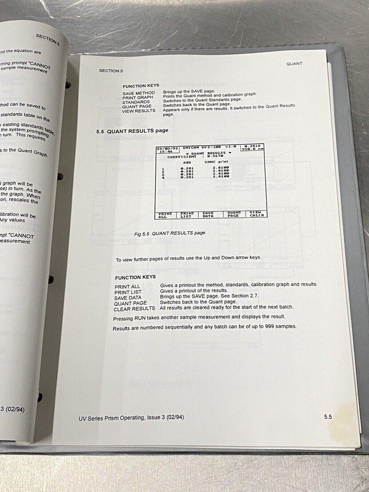 ATI Unicam UV Spectrometer Prism Software - Users Guide / Instruction Manual