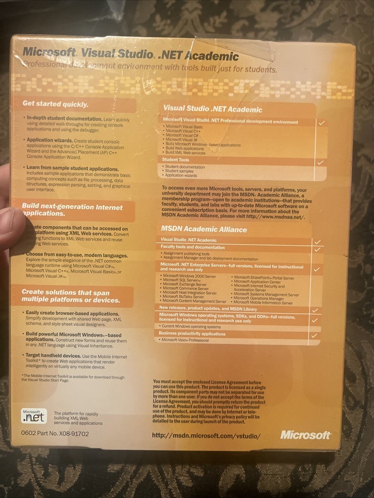 Microsoft Visual Studio.NET Professional (Retail) (1 User/s) - Full Version for