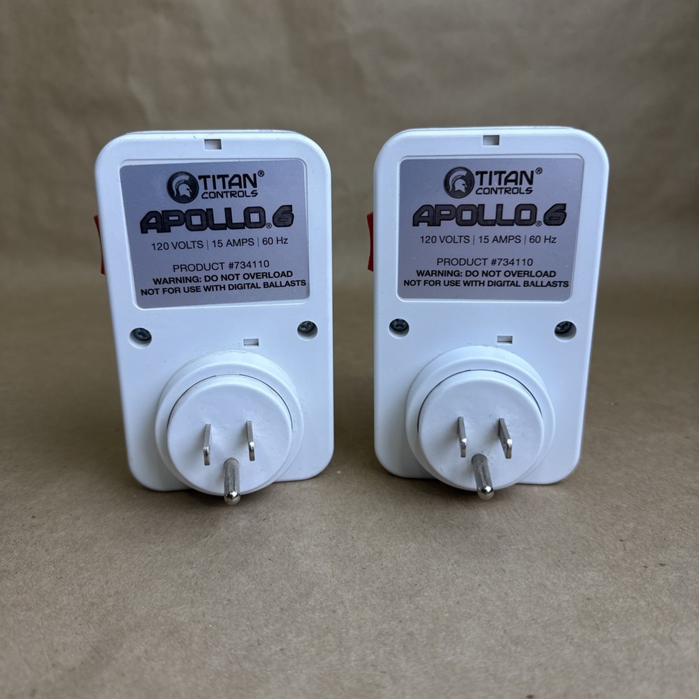 2x Titan Controls Apollo 6 Mechanical Timer 24-Hour Hydroponics Outlet