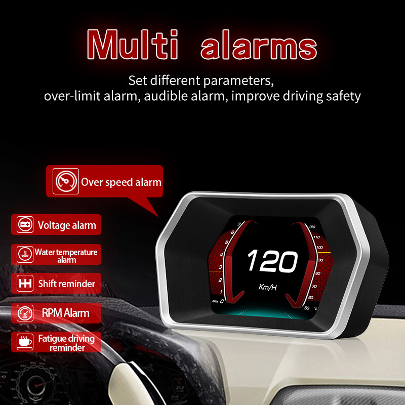 Car HUD Computer OBD2 GPS Head Up Display Speedometer Tester Reader P17 IGNITION