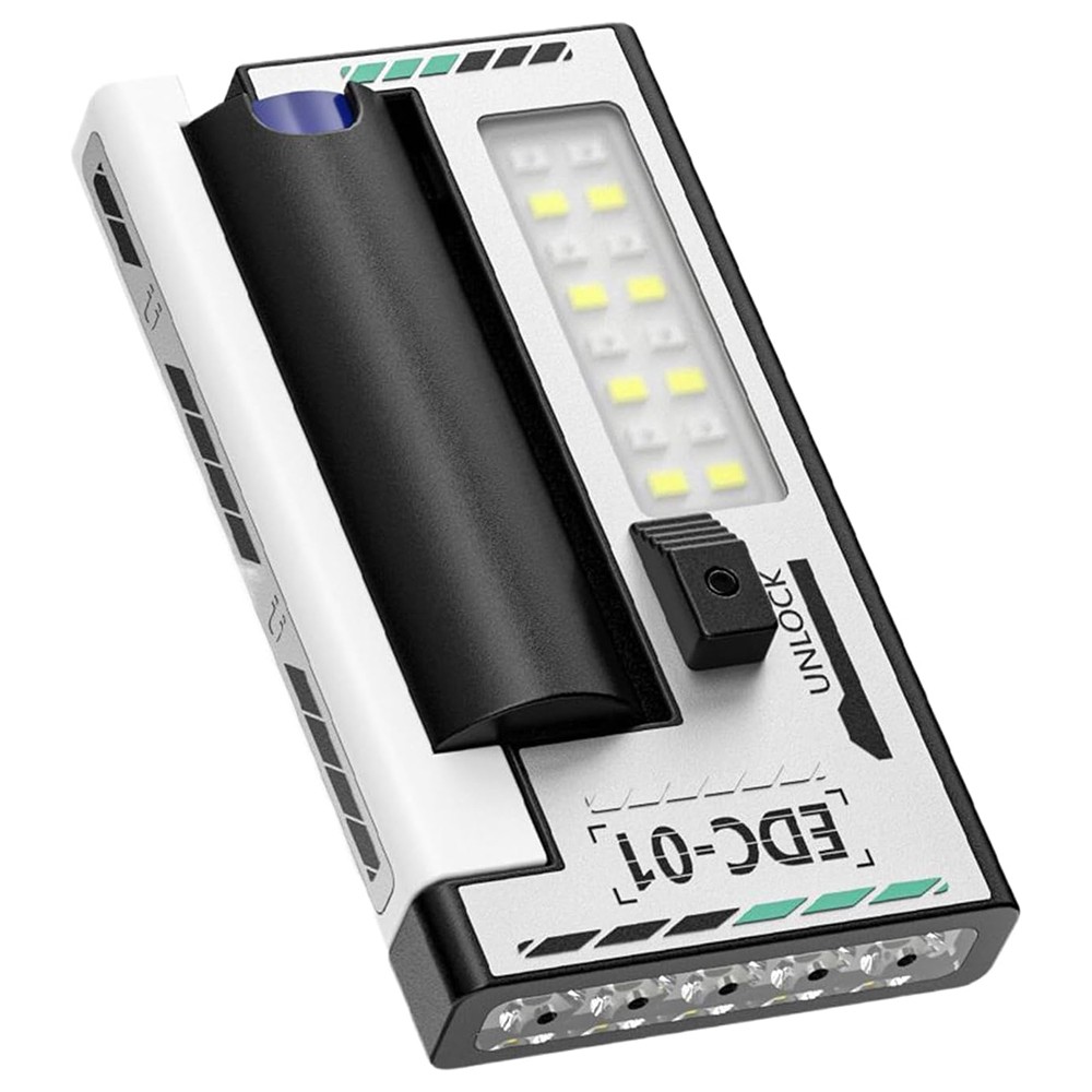 2PCS 5 LEDs Rechargeable EDC Keychain Flashlight Compact Pocket COB Light Night