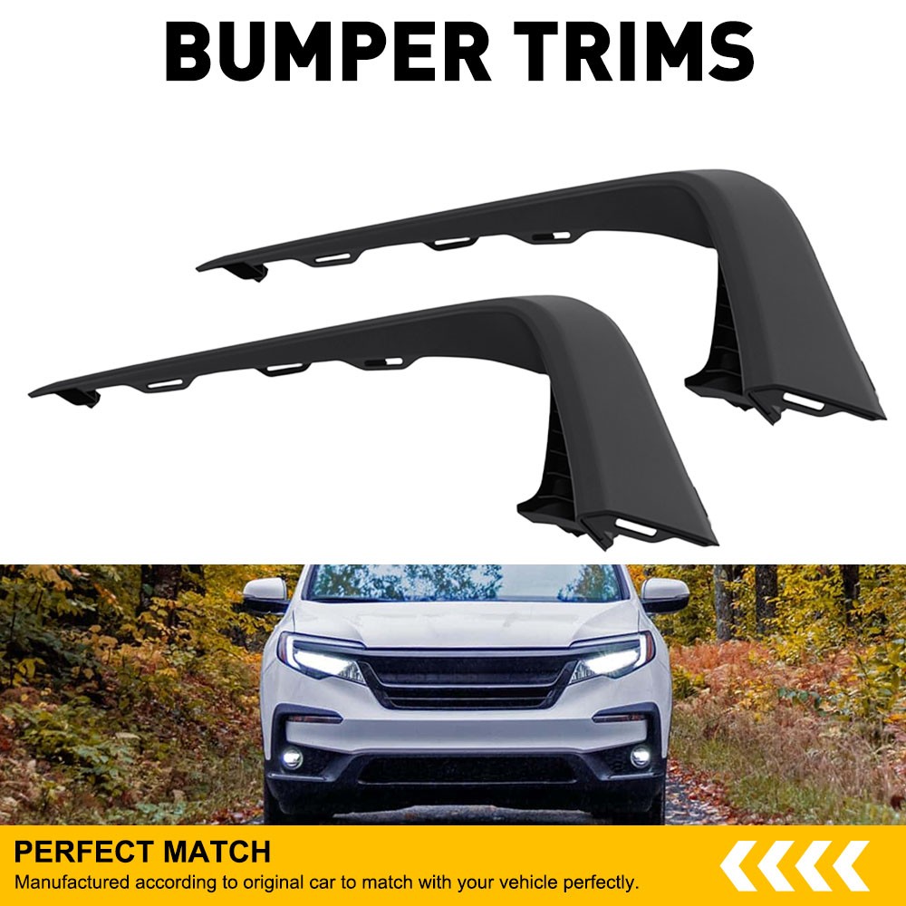 Black/Chrome Bumper Trim for 2019-2022 Honda Pilot Front Left Right Upper Lower