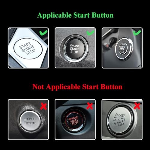 Car Engine Start Stop Button Ring Rotatable Snowflake Push Start Button Car