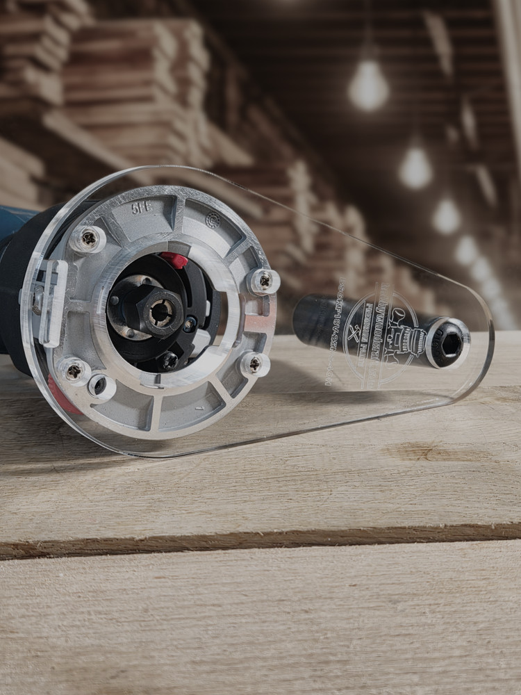 4" Circle w/ handle baseplate w/ a 2" opening for Bosch