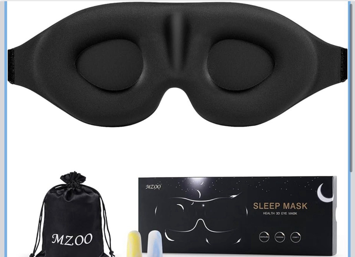 MZOO Luxury Sleep Eye Mask for Side Sleepers, Men & Women, Zero Eye Pressure, 3D
