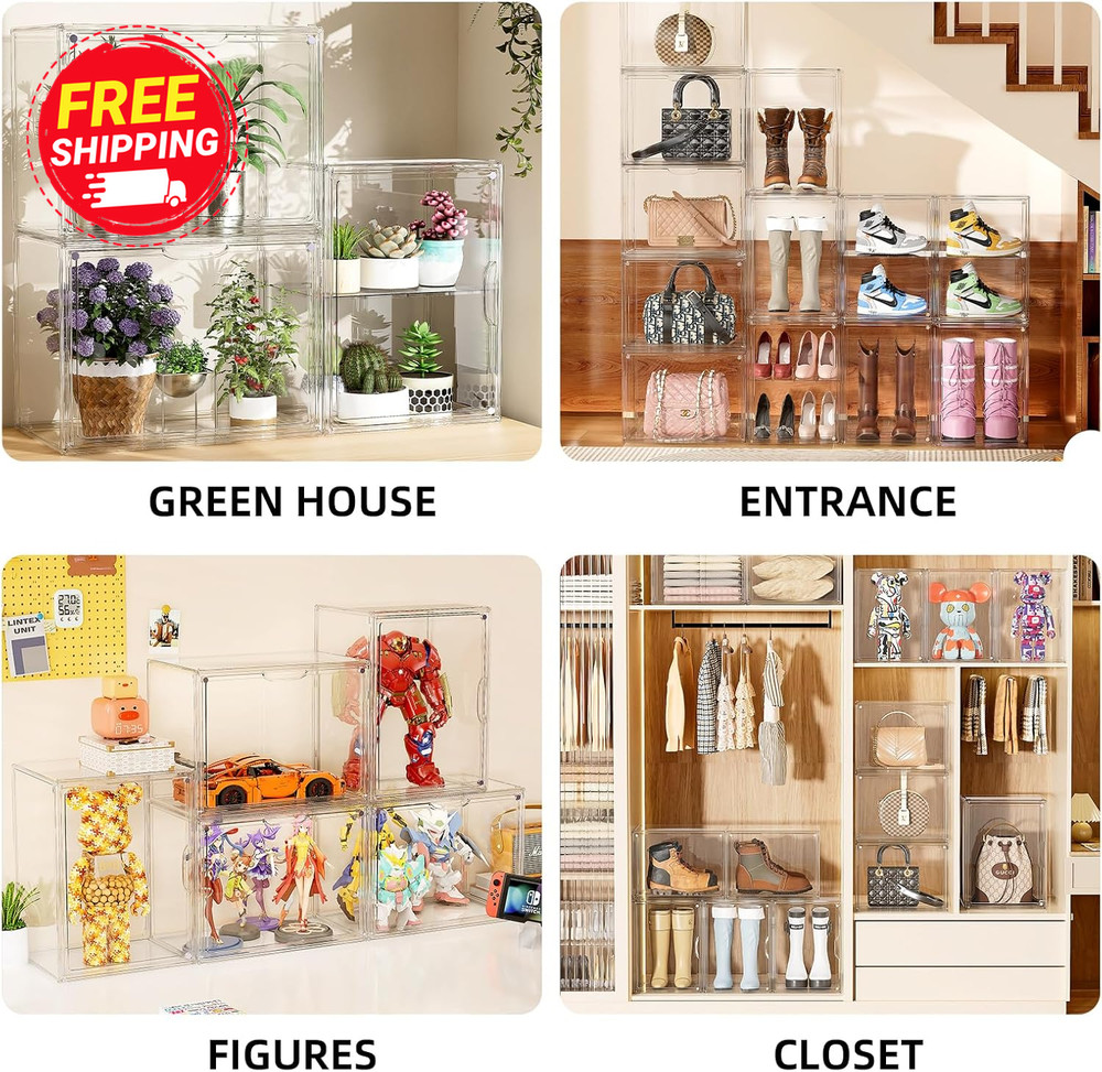 Super Large Clear Acrylic Display Case with Divider - 1 Pack