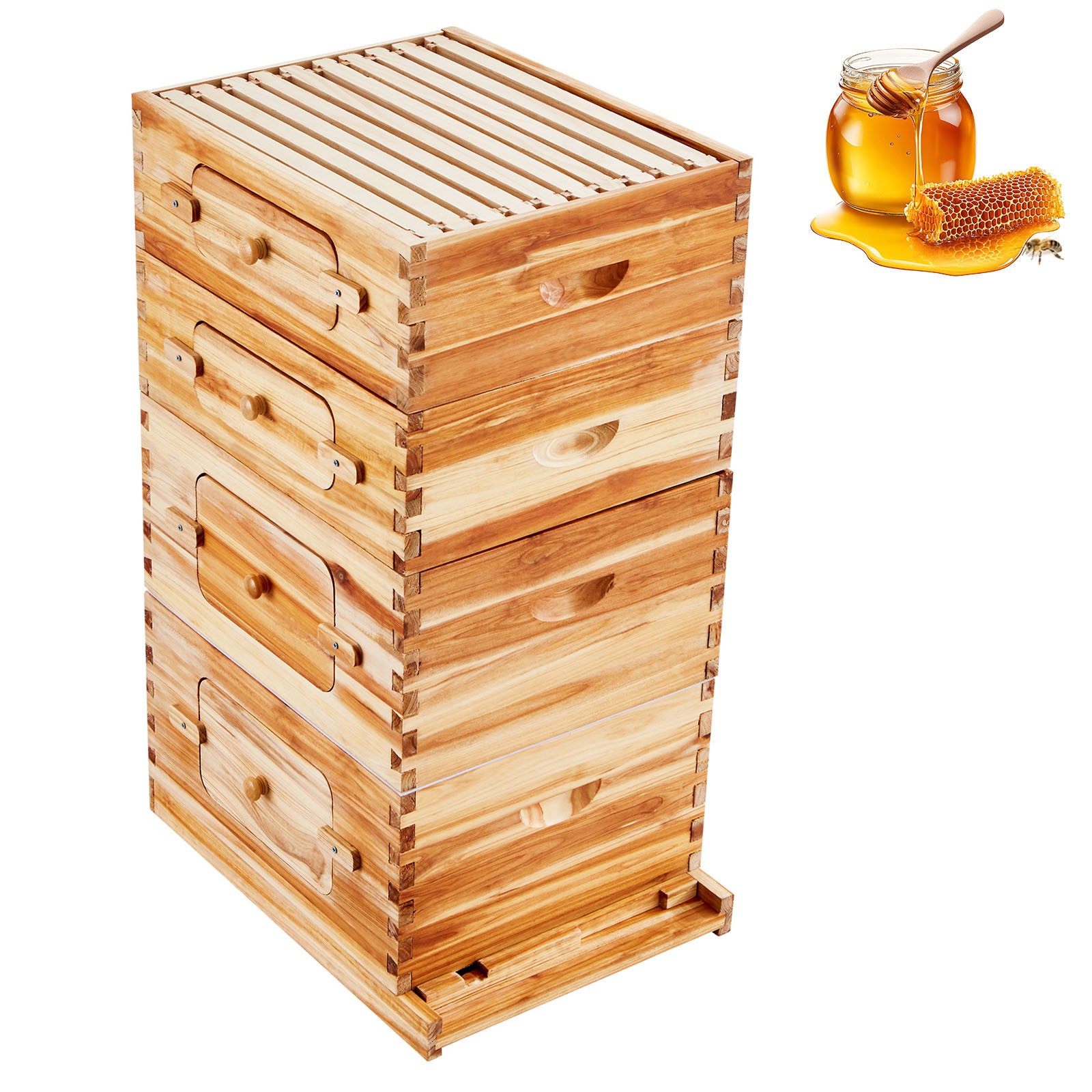 Bee Hive Langstroth Kit 20 Deep & 20 Medium Frames with Acrylic Windows