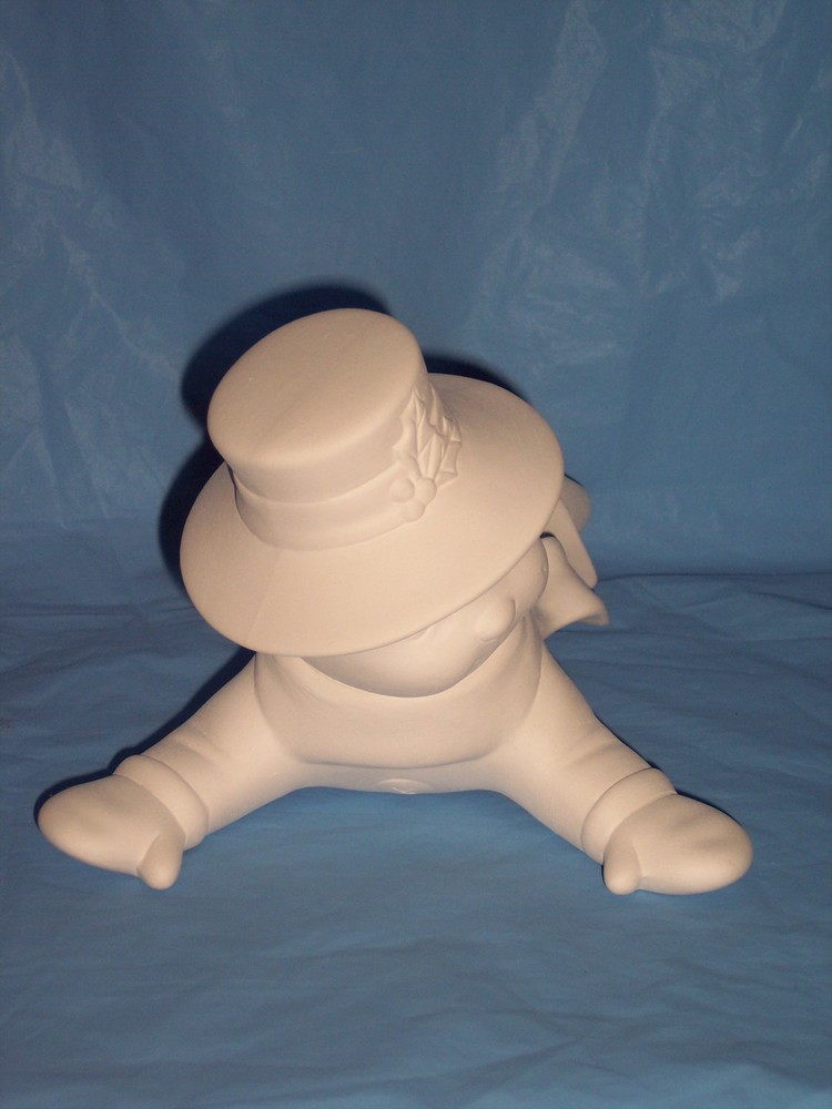 Ceramic Bisque ~~~ Ready to Paint~~~ Belly Slide Snowman