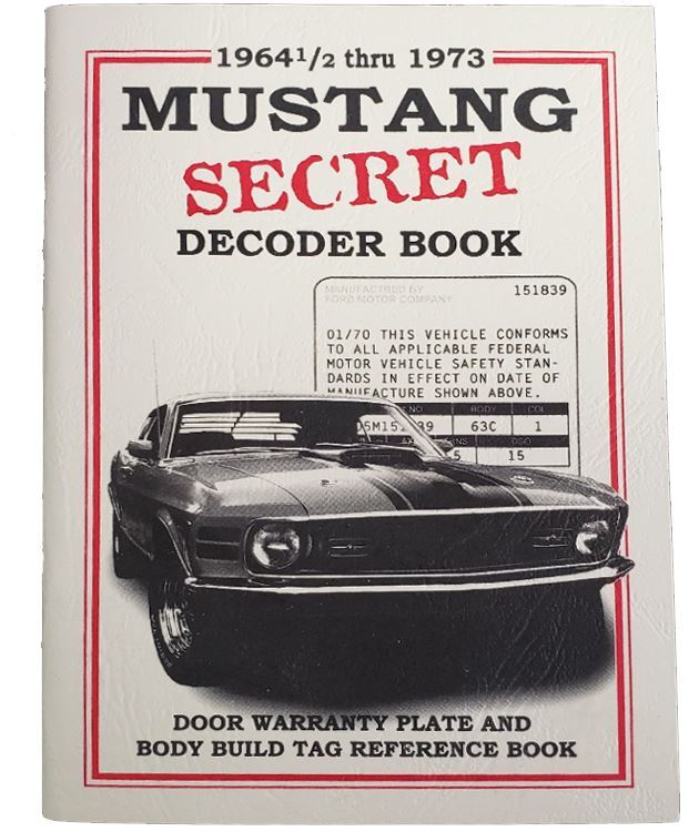 1964 1/2 - 1973 Mustang & Shelby Secret Decoder Book * Rare Find! Free USA Ship!
